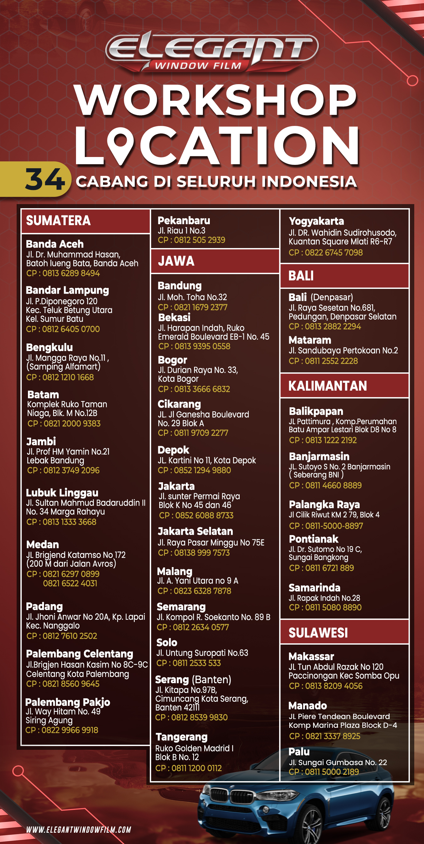 34 Cabang Elegant (Update Agustus)